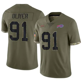 Ed Oliver Jersey #91 Buffalo Bills Red Alternate Game