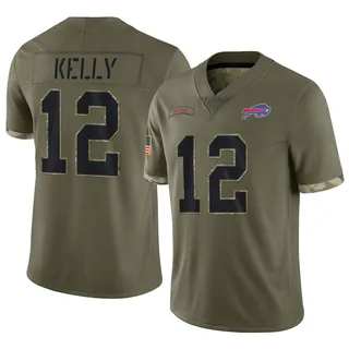 Men's Buffalo Bills Jim Kelly Nike Olive 2022 Salute To Service Retired  Player Limited Jersey